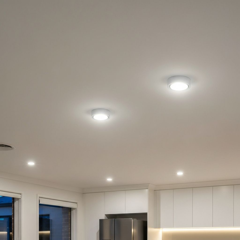 LED downlights installed in ceiling